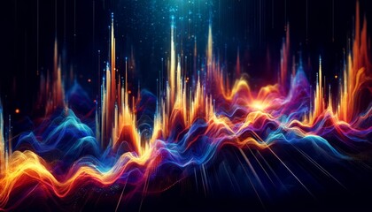 Abstract Light Waves with Digital Art Concept
