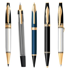 A series of elegant fountain pens Transparent Background Images 