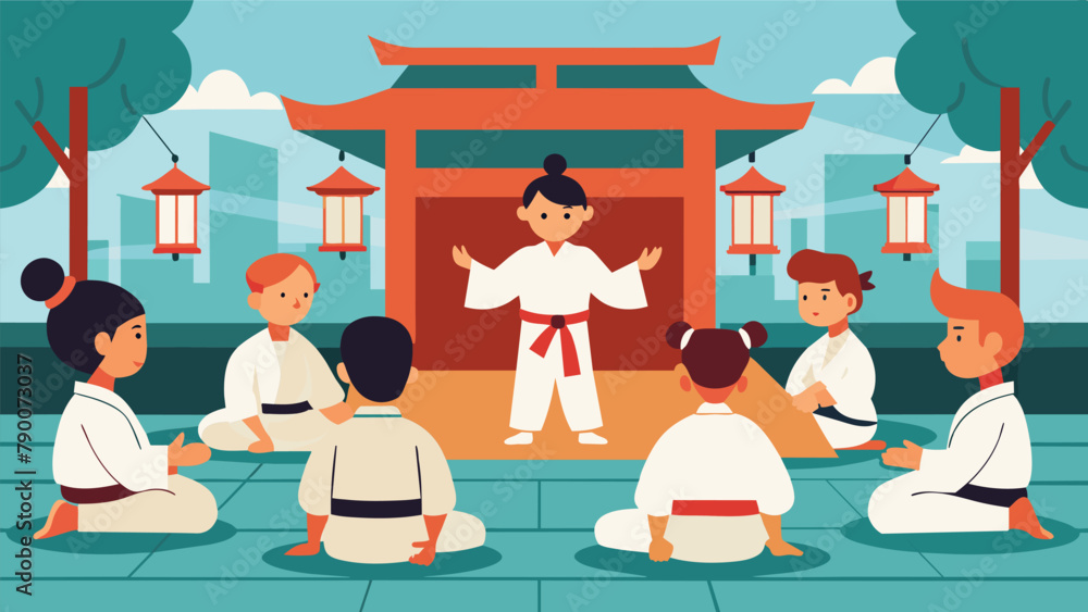 Poster a dojo holds a cultural exchange event inviting students to learn about and experience different mar