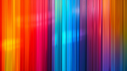 カラフルな金属パネルの壁、明るい虹色の背景。プレゼン用背景、バナー背景