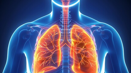 Discuss the functions of the respiratory system and how air travels through it - obrazy, fototapety, plakaty