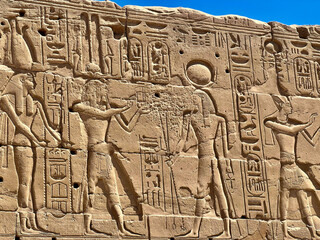Ancient egyptian inscriptions Pharao Amun