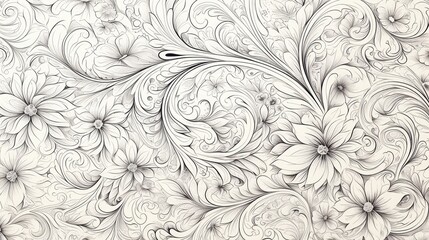 Discover the captivating elegance of a tracery pattern infused with the artistry of Mehndi design Immerse yourself in the allure of an ethnic monochrome binary doodle texture again