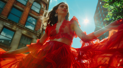 flamenco dancer in spain. Flamenco Dancer red dress dancing shoes. Pair of female flamenco dancers...