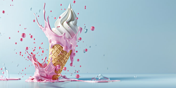 Goldfish jumping out of water. AI generated art illustration.