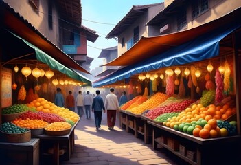 Oil painting an 8k intricate otherworldly bazaar f (2)