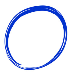 Blue circle drawing pen. Highlight hand drawn circle isolated on white background. Handwritten green circle. For markers, pencils, logos and text checks. Vector illustration