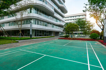 The badminton court and office building in the science and technology park