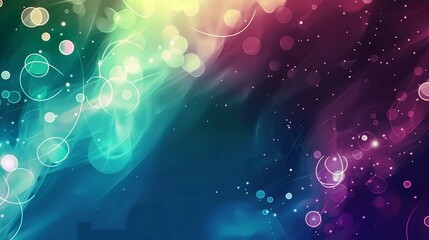 Colorful abstract background featuring various sized circles and stars in a vibrant display of colors - obrazy, fototapety, plakaty