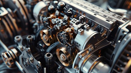 Fototapeta premium disassembled engine, showcasing the intricate components and precise engineering that make it work