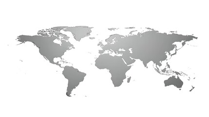 Simple and Modern Monochrome World Map, Ideal for Website Backgrounds and Graphic Designs. Clean and Elegant Style for Various Purposes. AI