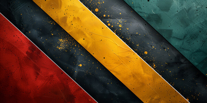 Detailed view of vibrant multicolored wallpaper featuring hues of red, yellow, black, and green juneteenth day