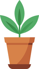 Vector potted green plant illustration flat  design