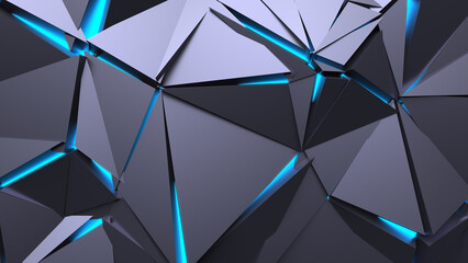 Abstract Polygonal Blue Light Background Art Backgrounds 3D Illustration Volume-5