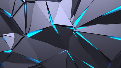 Abstract Polygonal Blue Light Background Art Backgrounds 3D Illustration Volume-4
