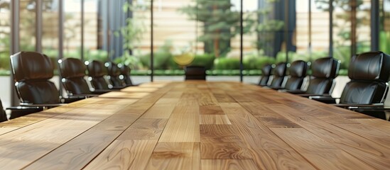 Conference table and chairs in an office