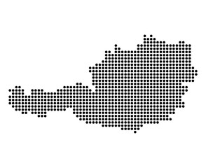 Austria map dot symbol shape, travel web flat concept icon symbol vector illustration