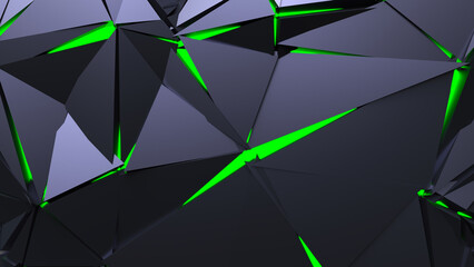 Abstract Polygonal Green Light Background Art Backgrounds 3D Illustration Volume-5