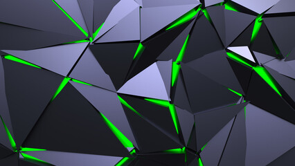 Abstract Polygonal Green Light Background Art Backgrounds 3D Illustration Volume-6