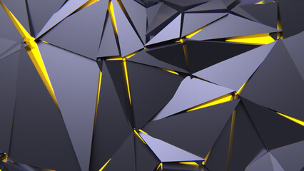 Abstract Polygonal Yellow Light Background Art Backgrounds 3D Illustration Volume-1