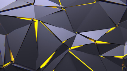 Abstract Polygonal Yellow Light Background Art Backgrounds 3D Illustration Volume-2