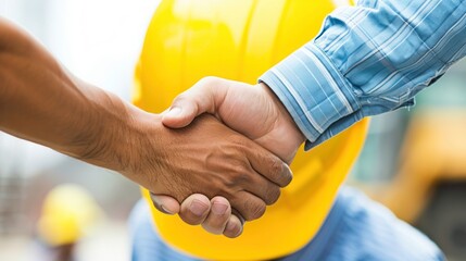 A satisfied client shaking hands with an engineering consultant, their gratitude evident for the successful completion of the project.