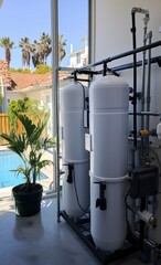 Fototapeta na wymiar Water filtration installation in california,