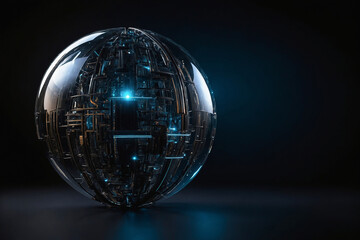 globe on a black background energy sphere internet 
