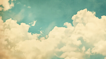 Vintage Retro Clouds Sky Background