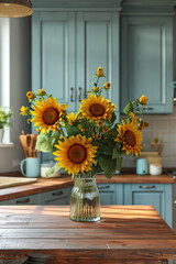 Sunflower Serenity: Farmhouse Kitchen