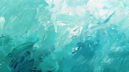 a world of creativity with expressive paint strokes on a serene mint green canvas, portrayed in...