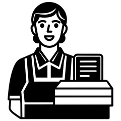 Cashier icon vector silhouette 