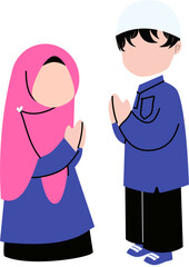 Fototapeta premium Muslim travel. Homecoming for Eid Al fitr. Eid Al fitr activity. 