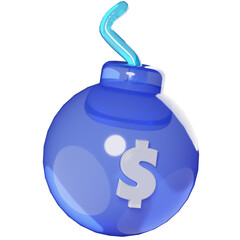 Debt bomb Finance Economy 3D Object 