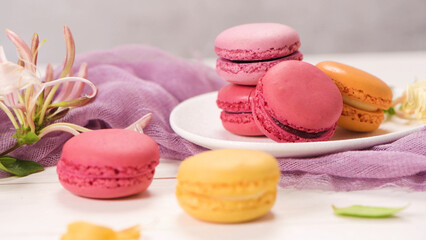 French sweet macarons