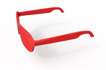 Red slatted sunglasses in modern design - obrazy, fototapety, plakaty