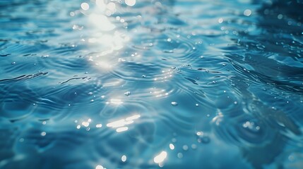 Blue sea waves ripple in an aerial view. Calm water texture of the ocean for background.