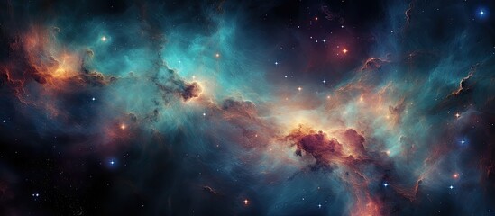 Colorful gas clouds in deep space