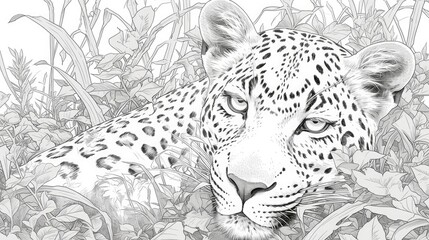 Dive into the captivating world of our 2d coloring book featuring a stunning leopard a rare feline species included in the prestigious Red Book This graceful and beautiful animal is known f