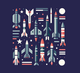 War missile vector graphic flat design icon