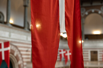 Danish national flag located in Copenhagen City Hall - 790097446