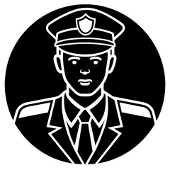 Police Officer Icon vector silhouette 