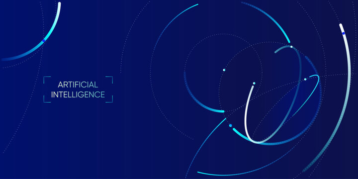 Illustration of abstract stream. Artificial intelligence. Big data, technology, AI, data transfer, data flow, large language model, generative AI	
