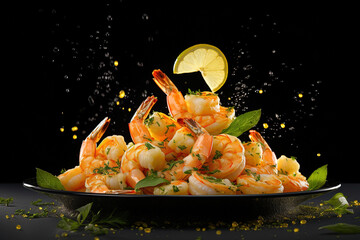 Illustration of delicious prawns - Powered by Adobe