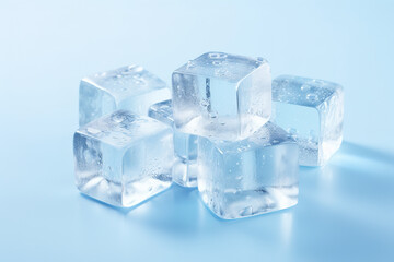 Illustration of crystal clear ice cubes