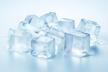 Illustration of crystal clear ice cubes - 790099640
