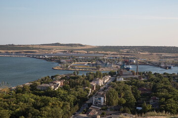 Fototapeta na wymiar Panoramic view of the city of Kerch Crimea in summer