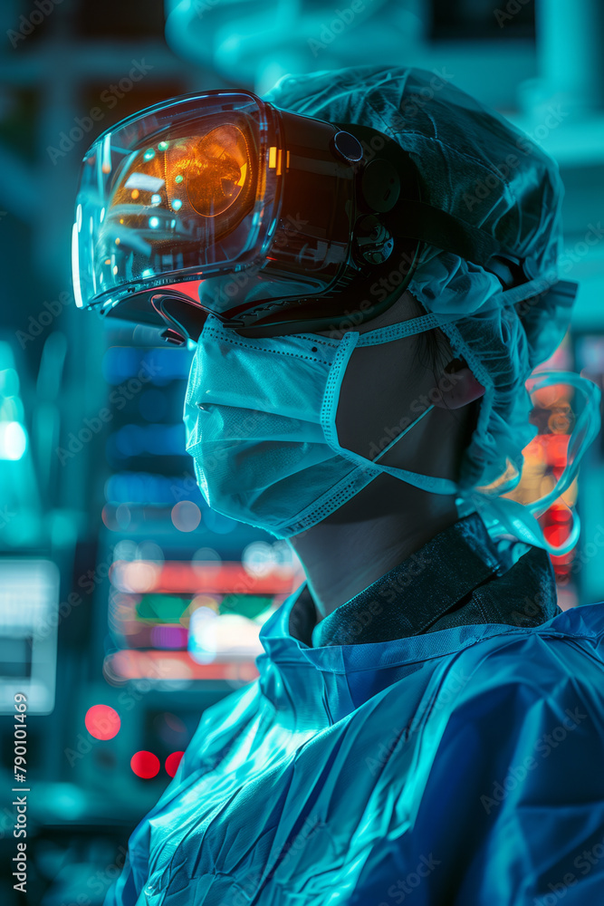 Poster surgeons utilizing cutting-edge medical technology including robotic arms and virtual reality for op