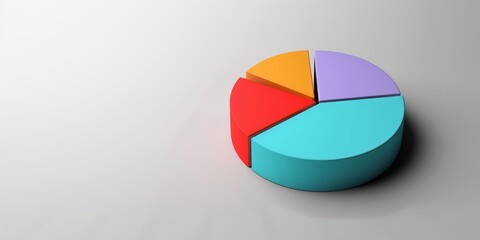 Colorful 3D Pie Chart Illustration for Business Data Analysis and Financial Growth.