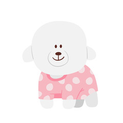 Illustration of a dog wearing clothes